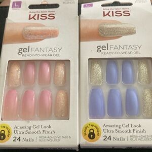 These are the brand ‘KISS gel FANTASY ready to wear gel nails .